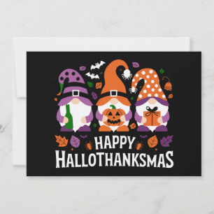 Happy Hallothanksmas Gnomes Lover Frohe Weihnachte Feiertagskarte