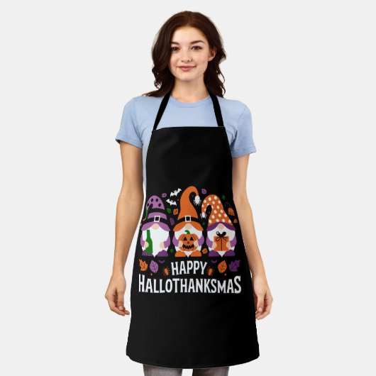 Happy Hallothanksmas Gnomes Lover Frohe Weihnachte Schürze (Getragen)
