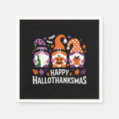 Happy Hallothanksmas Gnomes Lover Frohe Weihnachte Serviette (Vorderseite)