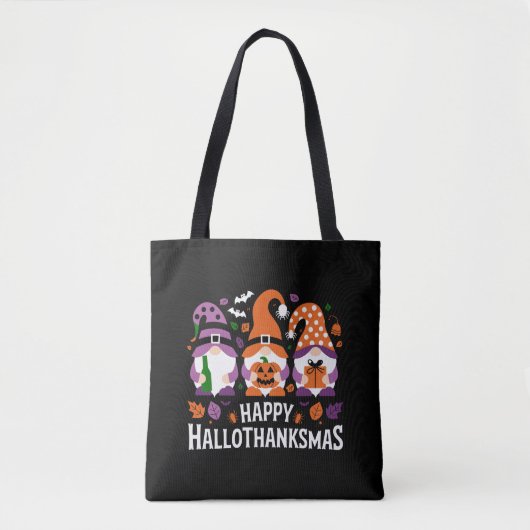 Happy Hallothanksmas Gnomes Lover Frohe Weihnachte Tasche (Vorderseite)