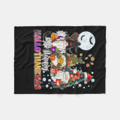 Happy Hallothanksmas Gnomes Lover Funny Halloween Fleecedecke (Vorderseite (Horizontal))