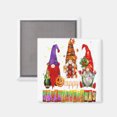 Happy Hallothanksmas Gnomes Lover Halloween Danke Magnet (Vorderseite/Rückseite)