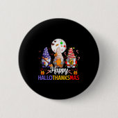 Happy Hallothanksmas Gnomes Lover Halloween Merry Button (Vorderseite)