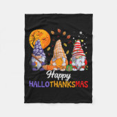 Happy Hallothanksmas Gnomes Lover Halloween Merry Fleecedecke (Vorderseite)