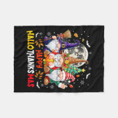 Happy Hallothanksmas Gnomes Lover Halloween Merry Fleecedecke (Vorderseite (Horizontal))