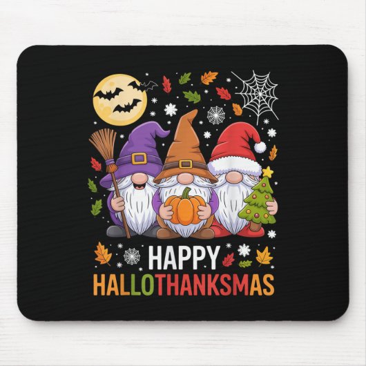 Happy Hallothanksmas Gnomes Lover Halloween Merry Mousepad (Vorne)