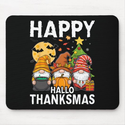 Happy Hallothanksmas Gnomes Lover Halloween Merry Mousepad (Vorne)