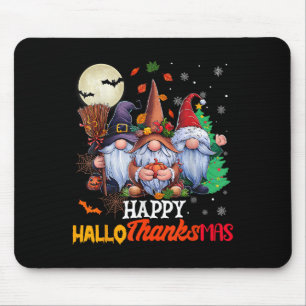 Happy Hallothanksmas Gnomes Lover Halloween Merry Mousepad