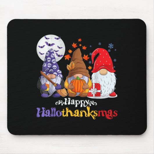 Happy Hallothanksmas Gnomes Lover Halloween Merry Mousepad (Vorne)
