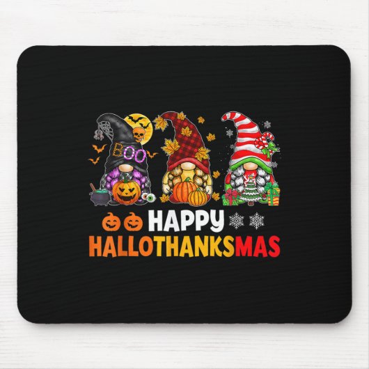 Happy Hallothanksmas Gnomes Lover Halloween Merry Mousepad (Vorne)