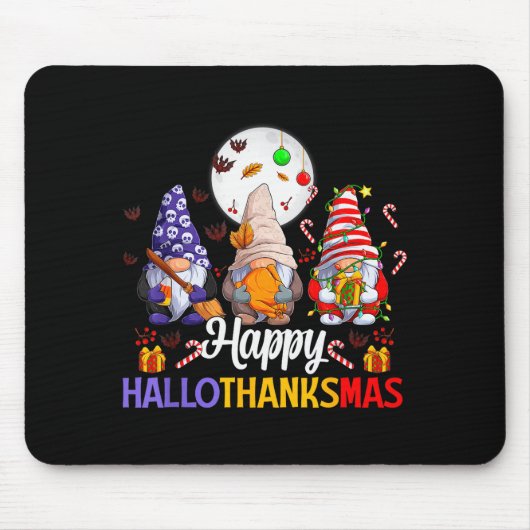 Happy Hallothanksmas Gnomes Lover Halloween Merry Mousepad (Vorne)