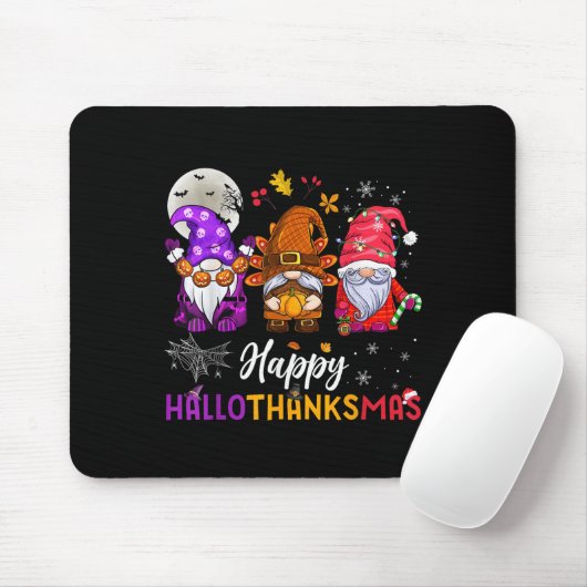 Happy Hallothanksmas Gnomes Lover Halloween Merry Mousepad (Mit Mouse)
