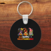 Happy Hallothanksmas Gnomes Lover Halloween Merry Schlüsselanhänger (Vorderseite)