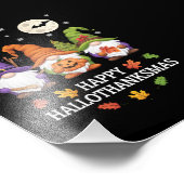 Happy Hallothanksmas Gnomes Lover Halloween Xmas Fotodruck (Ecke)