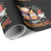 Happy Hallothanksmas Gnomes Lover Halloween Xmas Geschenkpapier (Rolleneckpunkt)