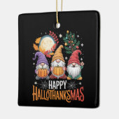 Happy Hallothanksmas Gnomes Lover Halloween Xmas Keramikornament (Links)
