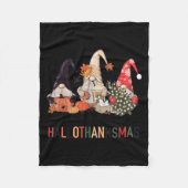 Happy Hallothanksmas Gnomes Pumpkins Halloween Chr Fleecedecke (Vorderseite)