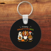 Happy Hallothanksmas Goose Halloween Thanksgiving Schlüsselanhänger (Vorderseite)
