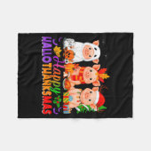 Happy Hallothanksmas Gs Halloween Thanksgiving Chr Fleecedecke (Vorderseite (Horizontal))