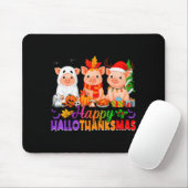 Happy Hallothanksmas Gs Halloween Thanksgiving Chr Mousepad (Mit Mouse)