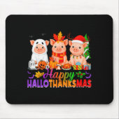 Happy Hallothanksmas Gs Halloween Thanksgiving Chr Mousepad (Vorne)