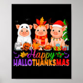 Happy Hallothanksmas Gs Halloween Thanksgiving Chr Poster (Vorne)