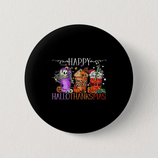 Happy Hallothanksmas Halloween Erntedank Christ Button (Vorderseite)