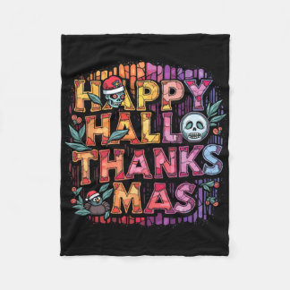 Happy Hallothanksmas Halloween Erntedank Christ Fleecedecke
