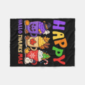 Happy Hallothanksmas Halloween Erntedank Christ Fleecedecke (Vorderseite (Horizontal))