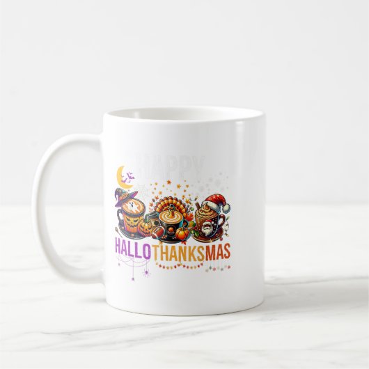 Happy Hallothanksmas Halloween Erntedank Christ Kaffeetasse (Links)