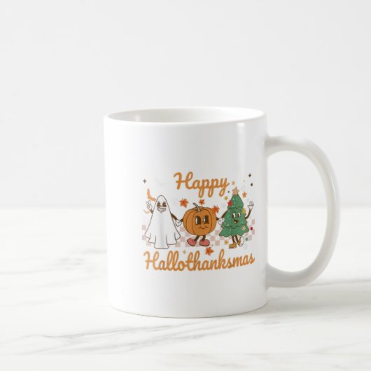 Happy Hallothanksmas Halloween Erntedank Christ Kaffeetasse (Rechts)