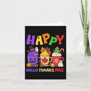 Happy Hallothanksmas Halloween Erntedank Christ Karte