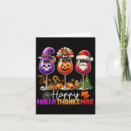 Happy Hallothanksmas Halloween Erntedank Christ Karte (Vorderseite)