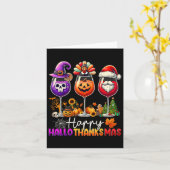 Happy Hallothanksmas Halloween Erntedank Christ Karte (Gelbe Blume)