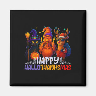 Happy Hallothanksmas Halloween Erntedank Christ Magnet