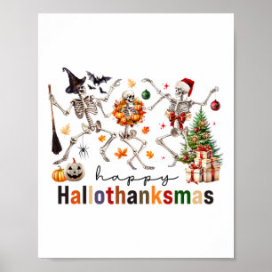 Happy Hallothanksmas Halloween Erntedank Christ Poster