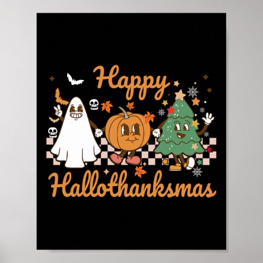 Happy Hallothanksmas Halloween Erntedank Christ Poster (Vorne)