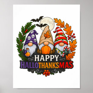 Happy Hallothanksmas Halloween Erntedank Christ Poster