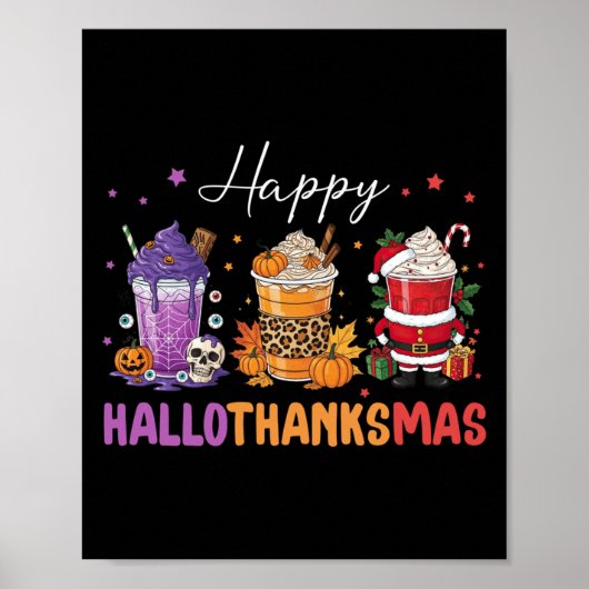 Happy Hallothanksmas Halloween Erntedank Christ Poster (Vorne)