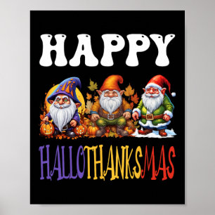 Happy Hallothanksmas Halloween Erntedank Christ Poster