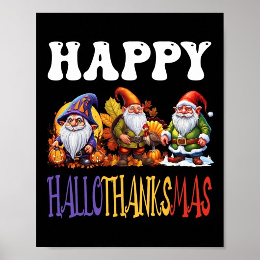 Happy Hallothanksmas Halloween Erntedank Christ Poster (Vorne)