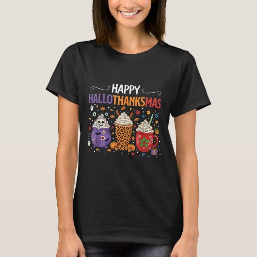 Happy Hallothanksmas Halloween Erntedank Christ T-Shirt (Vorderseite)