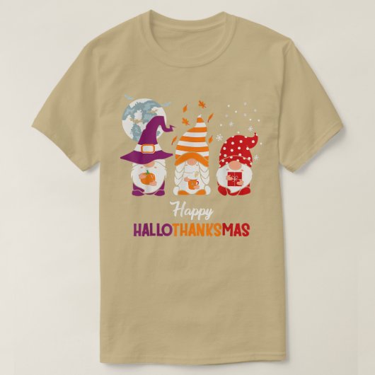 Happy Hallothanksmas Halloween Erntedank Christ T-Shirt (Design vorne)