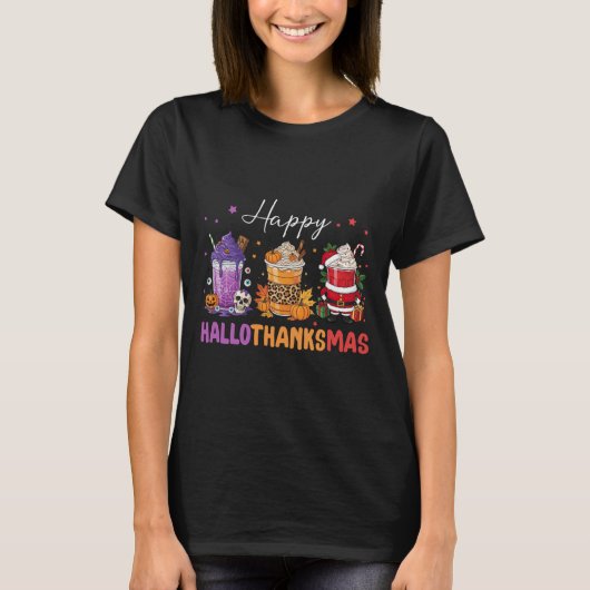 Happy Hallothanksmas Halloween Erntedank Christ T-Shirt (Vorderseite)