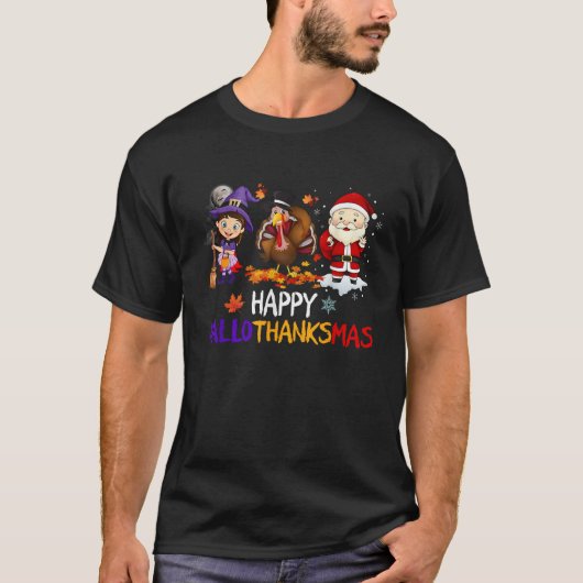 Happy Hallothanksmas Halloween Erntedank Christ T-Shirt (Vorderseite)