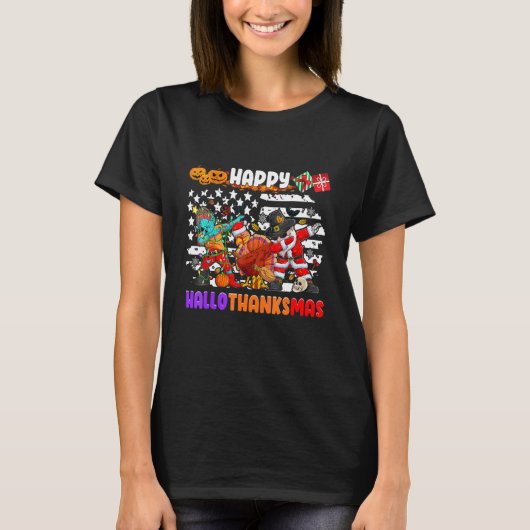 Happy Hallothanksmas Halloween Erntedank Christ T-Shirt (Vorderseite)