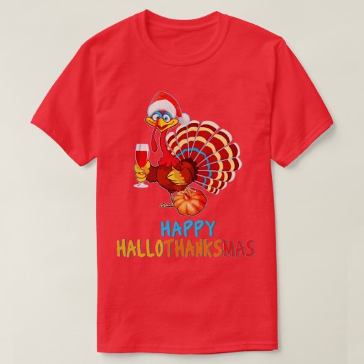 Happy Hallothanksmas Halloween Erntedank Xmas T-Shirt (Design vorne)