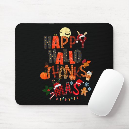 Happy Hallothanksmas Halloween Thanksgiving Christ Mousepad (Mit Mouse)