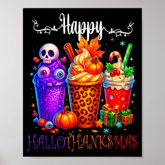 Happy Hallothanksmas Halloween Thanksgiving Christ Poster (Vorne)