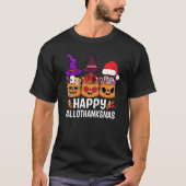 Happy Hallothanksmas Halloween Thanksgiving Christ T-Shirt (Vorderseite)